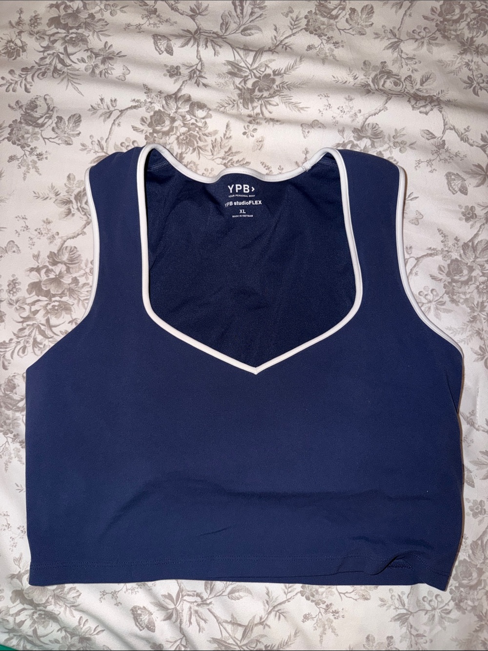 Abercrombie & Fitch Navy Tank with White Trim